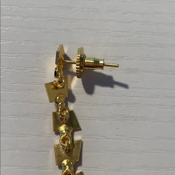 Turquoise and Gold Drop Earrings - Picture 5 of 5